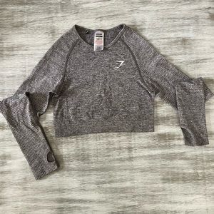 GYMSHARK CROP LONG SLEEVE TOP S